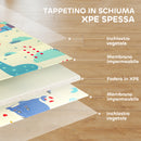 Tappeto Morbido per Bambini 196x176x1,5 cm Superficie Impermeabile in XPE a Tema Animali   