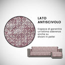 Copridivano con Penisola Destra in Poliestere e Cotone Bordeaux Varie Misure