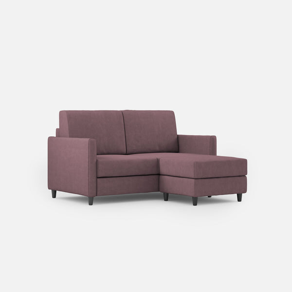 prezzo Divano 2 Posti con Pouf 138x155x85 cm Karay in Tessuto Prugna