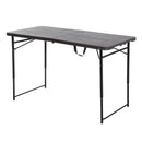 Tavolo da Campeggio Picnic Richiudibile a Valigetta in Polietilene 122x61x53/71,5 cm  Marrone
