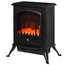 Camino Elettrico da Terra 42x28x55 cm 950/1850W Effetto Fiamma Nero 