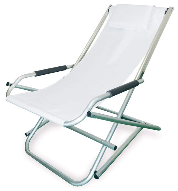 sconto Klappbarer Liegestuhl in Aluminium Elba White