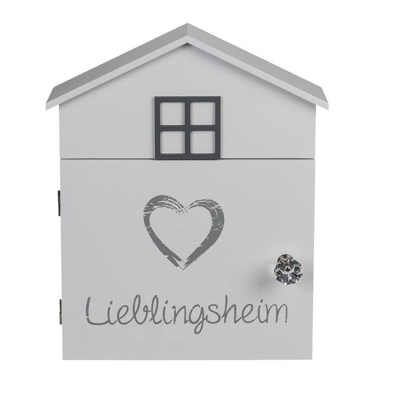 Cassetta Porta Chiavi 24x6x29,5 cm 6 Ganci in Legno Bianco