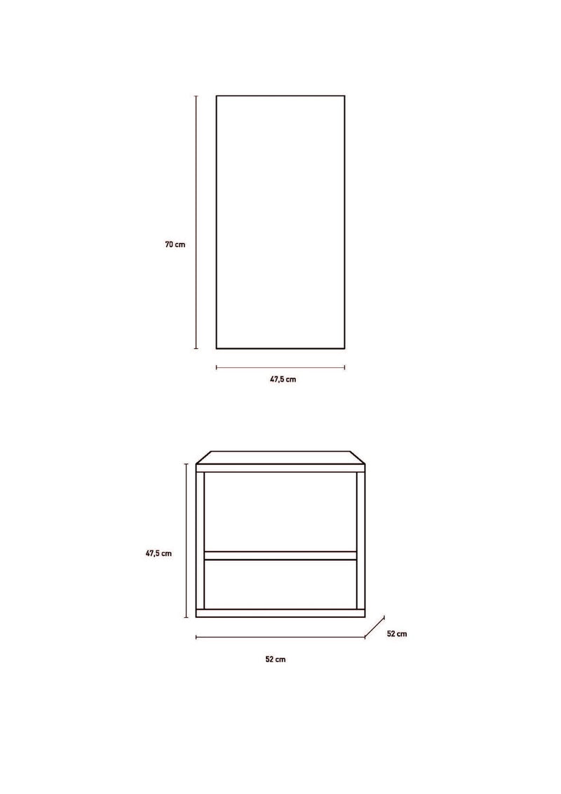 Mobile Bagno Sospeso 52cm TFT Giava Pino Bianco 2