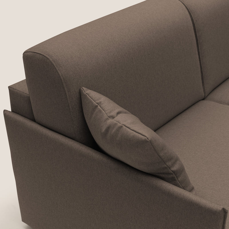 Divano Letto 3 Posti 189x96x96 cm Evans in Tessuto Marrone