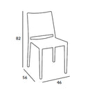 Set 4 Sedie 46x56x82 cm Mosk polipropilene grigia