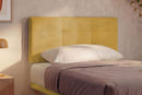 Letto 1 Piazza e Mezza con Rete Rivestita Microfibra Ocra Tessis Testata Square Varie Misure