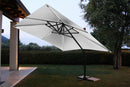 Ombrellone da Giardino con Led Pitagora 3x4 m in Alluminio Antracite Telo Grigio
