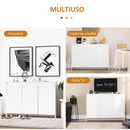 Credenza 12 Ripiani Interni 120x35x85 cm in Truciolato Bianco