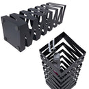 Portaombrelli in Metallo Design Quadrato Stand Nero Vaschetta Salvagoccia