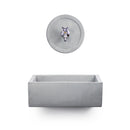 Lavello Rettangolare 45x35 cm con Rosone Installazione a Muro in Cemento Madrid Grigio
