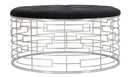 Puff Ice Ø91,5x47 cm in Ferro e MDF e Spugna e Poliestere Argento e Nero