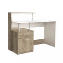 Scrivania Nasdaq 120x55x75/91 h cm in Truciolare bilaminato Bianco e Olmo