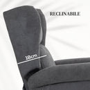Poltrona Reclinabile Alzapersona 74x94x111 cm con Telecomando in Tessuto Effetto Lino Grigio Scuro 