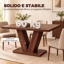 Tavolo da Pranzo Rettangolare per 4 Persone 120x80x73 cm in MDF Noce      