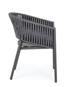 Set 4 Sedie 57x60x80h cm con Braccioli e Cuscini Florencia Antracite