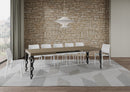 Tavolo Allungabile 160-264x90x77 cm Karamay Tortora Telaio Antracite 