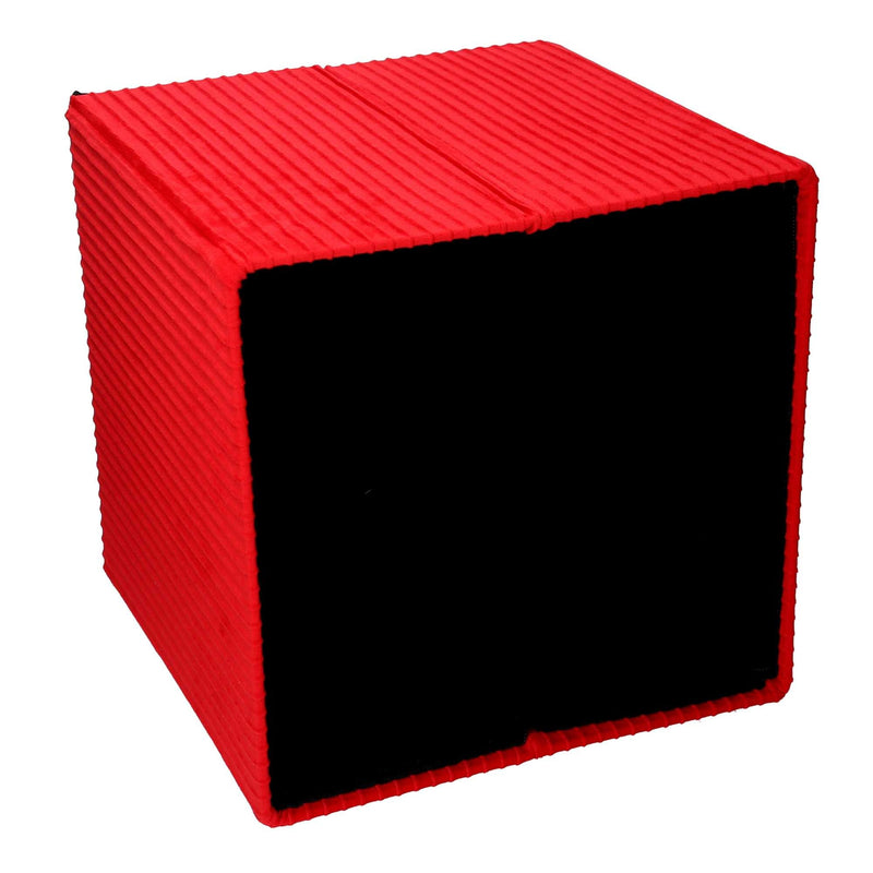 Pouf Contenitore Pieghevole 38x38xh38 cm in Velluto Rosso