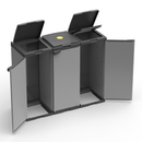 Pattumiera 3 Ante 102x38x87 cm Raccolta Differenziata con Portasacco 80 Litri    