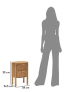 Comodino Goteborg 38x34,5x52 cm in Abete e MDF e Ferro      
