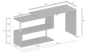 Scrivania con Gamba ad S Girevole 120/65x50x75 cm Volta Ardesia