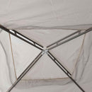 Gazebo da Giardino 300x300 cm con Zanzariera Doppio Tetto e 8 Fori in Acciaio e Poliestere Bianco Crema  