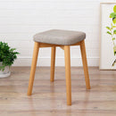 Sgabello in Tessuto e Legno di Pino 33x33x46 cm Fumer Alison Grigio