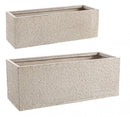 Set 2 Vasi Roccia Rett Basso Sabbia
