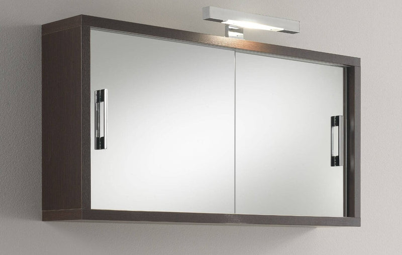 Specchiera 2 Ante in Melaminico 90x18x47,5cm TFT Giava Wengè Specchio