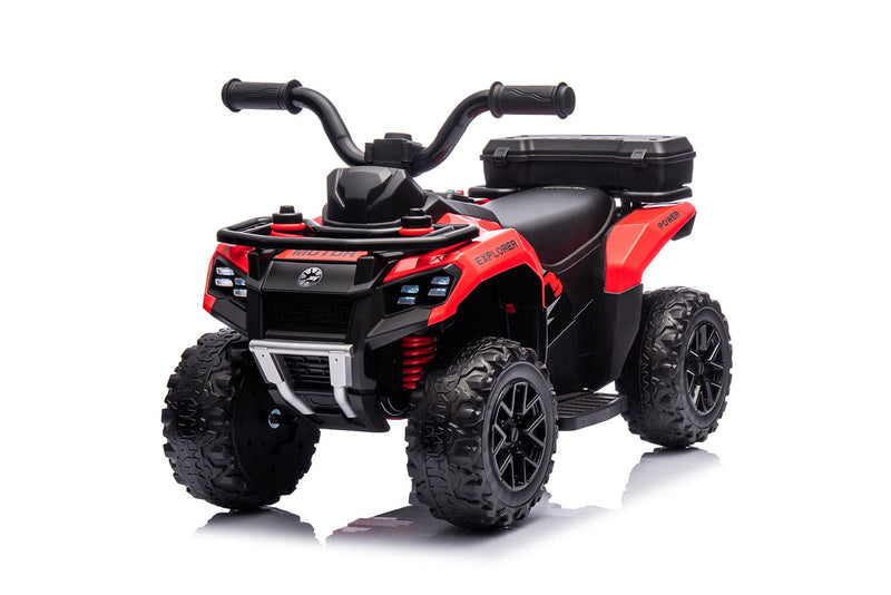 Quad Elettrico per Bambini Safari 6V con Bauletto Posteriore Rosso  