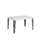Tavolo Allungabile 120/380x90 cm Karamay Bianco Frassino Gambe Antracite      