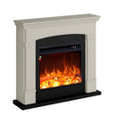 Camino Elettrico da Pavimento 107,2x95,2x24,5 cm Effetto Fiamma 1500W Sined Siena Beige