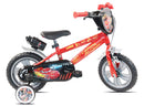 Bicicletta per Bambini 12" Disney Cars Freno Caliper e Stabilizzatori in Acciaio Hi-Ten Rosso
