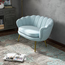 Divano 2 Posti 130x77x77 cm in Velluto Azzurro  
