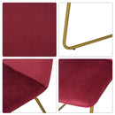 Set 2 Sedie Imbottite 44,5x59,5x91 cm in Flanella  Rosse