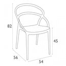Set 4 Sedie da Giardino in Polipropilene Vandi Bianche