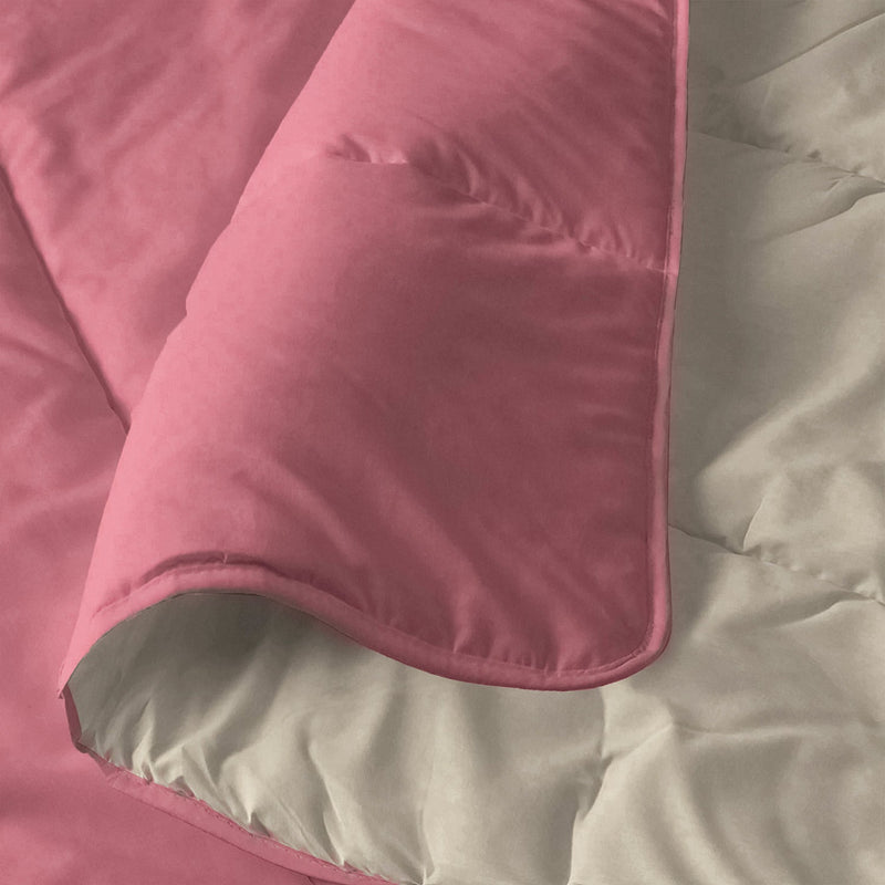 Piumino Invernale in Microfibra 200gr Doubleface Malva/Crema Varie Misure