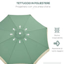 Ombrellone da Giardino 260x240 cm a Manovella Inclinabile con Frange in Poliestere e Metallo Verde 