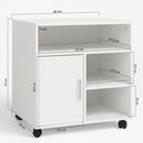 Mobile Porta Stampante Multiuso Salvaspazio 60x50x65 cm Legno Bianco      