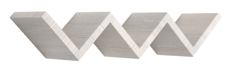 Mensola da Parete Libreria Zigzag 56x15,5 cm in Fibra di Legno Saetta Rovere Grigio