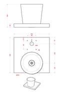 Base con Vaschetta per Fontane con Ghiera Grande 40x40x5 cm in Cemento Belfer 42/BSE/3 Ciclamino