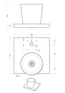 Base con Vaschetta per Fontane con Ghiera Grande 40x40x5 cm in Cemento Belfer 42/BSE/3 Arancione