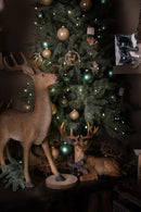 Statuina Renna Natalizia Seduta con Fiocco 34 cm in Resina