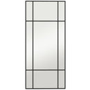 Specchio da Parete Stile Finestra 110x50 cm con Montaggio Verticale e Orizzontale Nero      