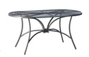 Tavolo Ovale da Giardino 150x90x73 cm in Acciaio Retato Grigio Scuro
