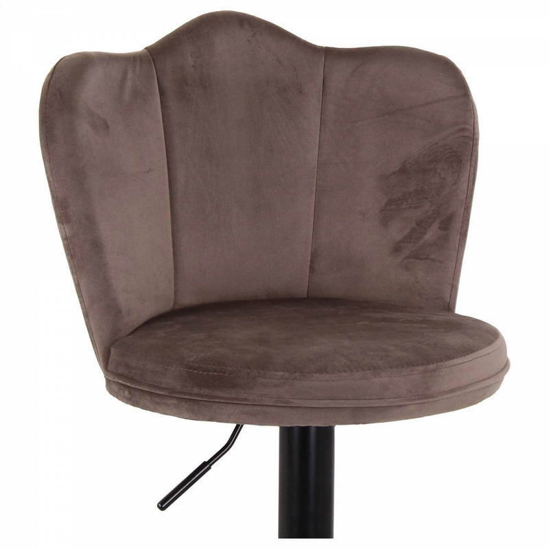 Set 2 Sgabelli 38x38x60/80 cm in Velluto Base Nera Grigio