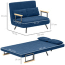 Divano Letto Schienale Regolabile 102x73x81 cm in Velluto Blu 