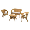 Set Salotto da Giardino 2 Poltrone Tavolino Divano in Rattan Kele Miele