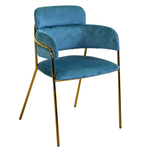 online Sedia Imbottita 52x52xh79 cm in Tessuto Velluto Hannover Blu