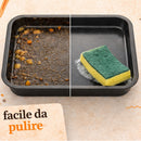 Set 4 Teglie Rettangolari Vulcano 20-25-30-35 cm Teglia da Cucina Antiaderente in Alluminio Nero      